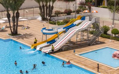 Water slides and children's pool at El Mouradi Skanes Water slides and children's pool at El Mouradi Skanes